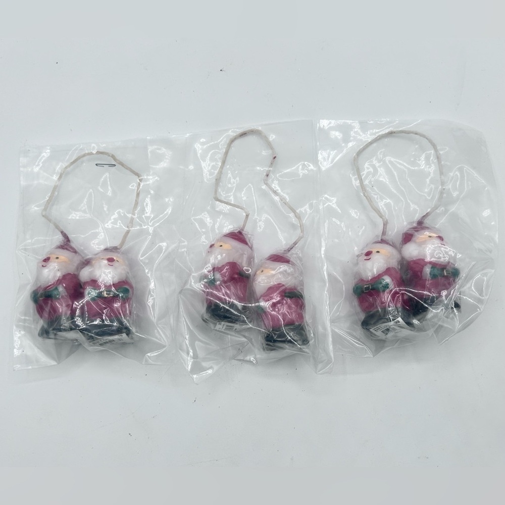 Vintage Christmas Figures Holiday Mini Candles Santa 2.5" Lot of 3